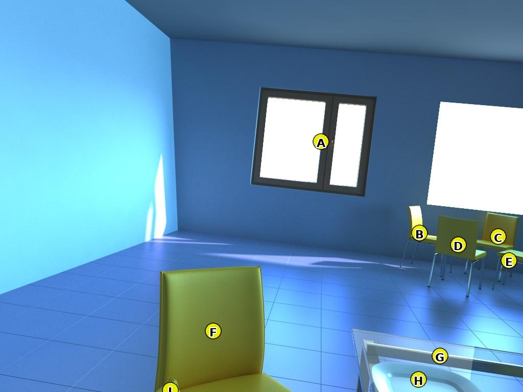 Labeled room with chairs.