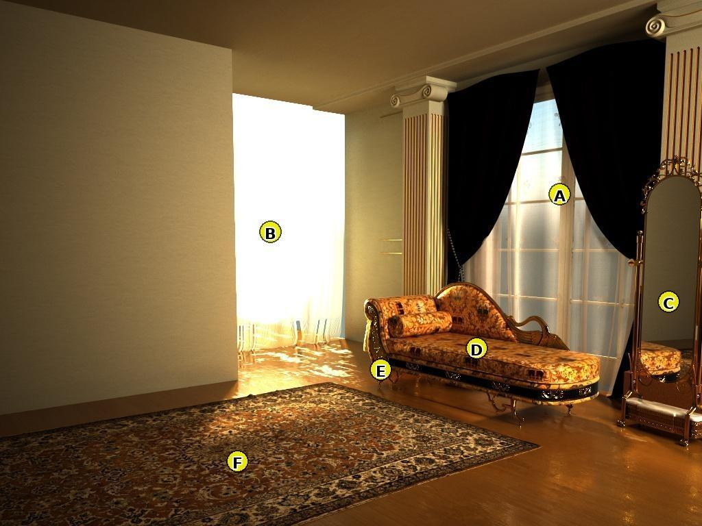 Labeled reference view of a room